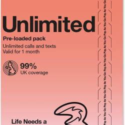 THREE PAYG VOICE & DATA SIM PACK - UNLIMITED DATA